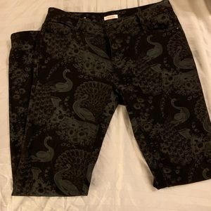 Fun printed black skinny jeans